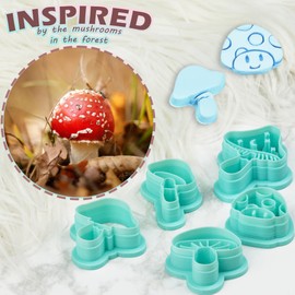 TAINSKY Mushroom Shape Polymer Clay Cutters Set, 5 PCS Clay Earring Cutters for Polymer Clay Jewelry Making