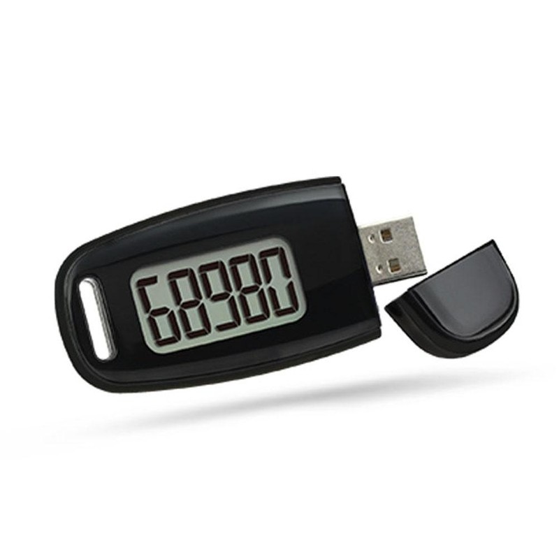 USB Charging Step Counter Walking 3D Pedometer with Large LCD