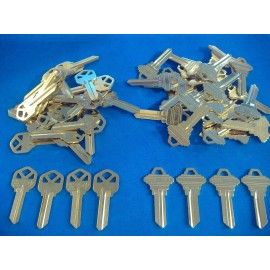 50 PC LOCKSMITH KEY BLANK ASST KW1 & SC1 FITS KWIKSET & SCHLAGE BRASS USA MADE