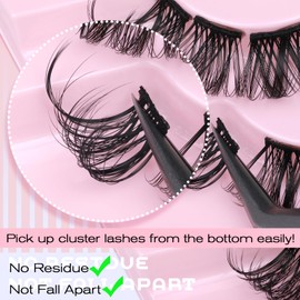 TOOCHUNAG Lash Clusters Natural Look False Eyelashes Clusters Wispy Individual Lashes D Curly Eyelash Extensions 70Pcs Fake Lashes Clusters Russian Lash Extension