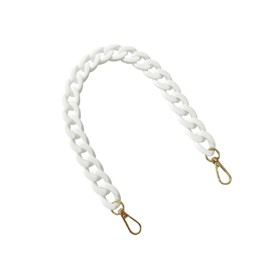 ZCLGOOD 17.7 Inch Acrylic Purse Chain Strap Decorative Replacement, Plastic Bag Shoulder Chains, Short Handbag Chain Handle for Shoulder Bags Clutch Purse DIY Crafts, White