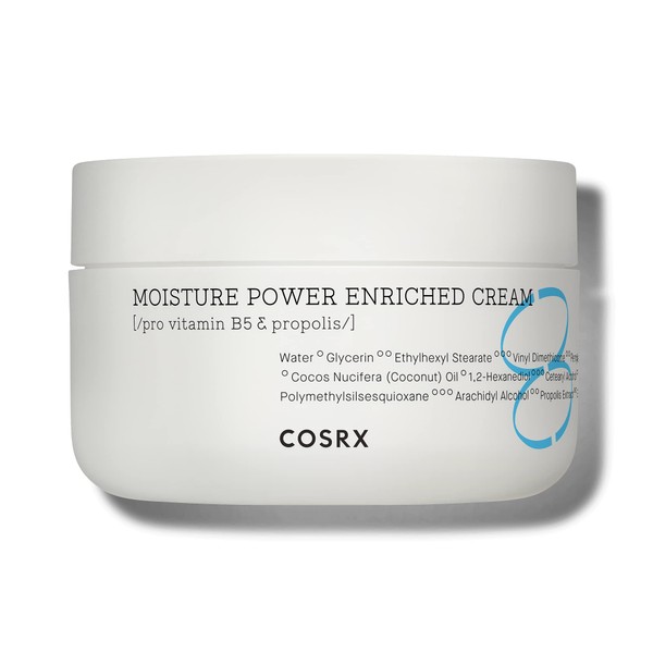 COSRX Rich Face Moisturizer for Day & Night with Pro Vitamin B5 (D Panthenol), Hydrium Moisture Power Enriched Cream, 50ml / 1.69 fl.oz | Propolis Extract, Ceramide, Hyaluronic Acid | Long Lasting Hydration for Dry, Sensitive Skin | Not Tested on Animals,