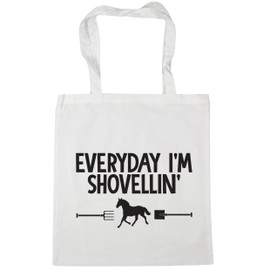 Hippowarehouse Everyday I'm Shovellin' Horse Riding Tote Shopping Gym Beach Bag 42cm x38cm, 10 litres