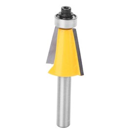 Shank Folding Milling Cutter, 8 mm Shank Chamfer Edge Milling Cutter with Bearing, Milling Cutter for Woodworking (15°)