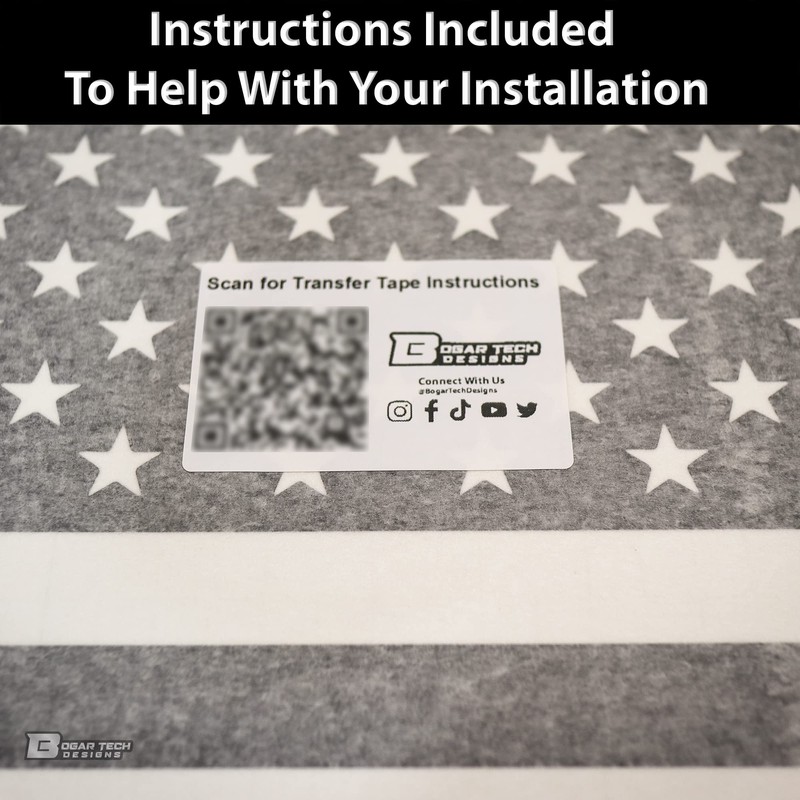 Bogar Tech Designs - PRECUT Quarter Window American Flag Vinyl