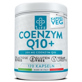 +LIFE - Coenzym Q10 Ubiquinol, 200 mg PiuLife® 120 Q10 Capsules High Dose of Ubiquinone Antioxidant Anti-Ageing
