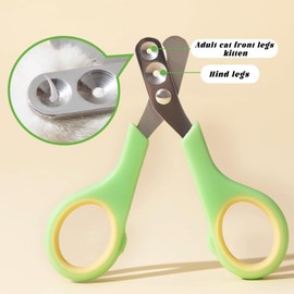 ChenYuehao One Piece Ergonomic Handle Pet Claw Scissors Cute Comfortable Non-Slip Claw Trimmer Reusable Cat Claw Cutters Scissors for Cat Tiny Dog