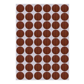 54 Self-Adhesive Screw Hole Stickers - Plastic Screw Covers & Caps - Textured Wood Cover - 21mm/0.82" Dia - For Wooden Furniture & Cherry Wood