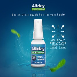 Allday Dry Mouth Spray - Maximum Strength Xylitol, Fast Acting, Long Lasting, Non-Acidic (Pack of 4)