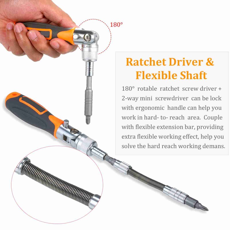 38pc Precision Ratchet Screwdriver Bit Set Magnetic Screwdrivers Kit Electronics