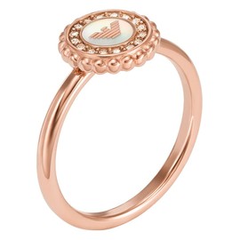 Emporio Armani Women's Rose Gold-Tone Stainless Steel Mother Of Pearl Center Focal Ring, EGS30202218
