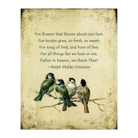 AMERICAN LUXURY GIFTS “All Things Fair” Prayer - Vintage Bird Wall Art - Christian Home Decor - 8x10 Unframed Print