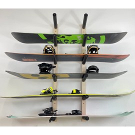Snowboard Wall Rack Mount - Holds 6 Boards