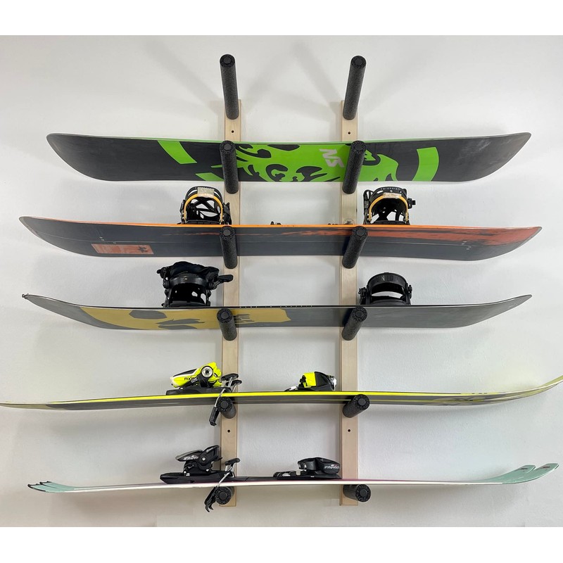 Snowboard Wall Rack Mount - Holds 6 Boards