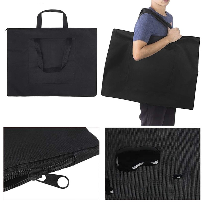 A2 Waterproof Canvas Drawing Painting Board Bag,Black Drawing Sketching Painting