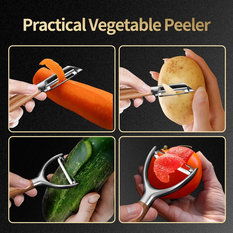 SOPHREPT Premium Stainless Steel Vegetable Peelers, Ultra Sharp Blades, Heavy-Duty