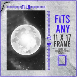 5-Piece Moon Phases Wall Art Set | 11x17 Astronomy Decor Prints