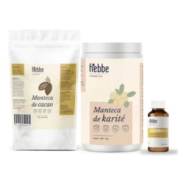 Kit Hidrata Karite 1kg Vitamina e 50g a de Coco 1kg Hebbe                                                                                             