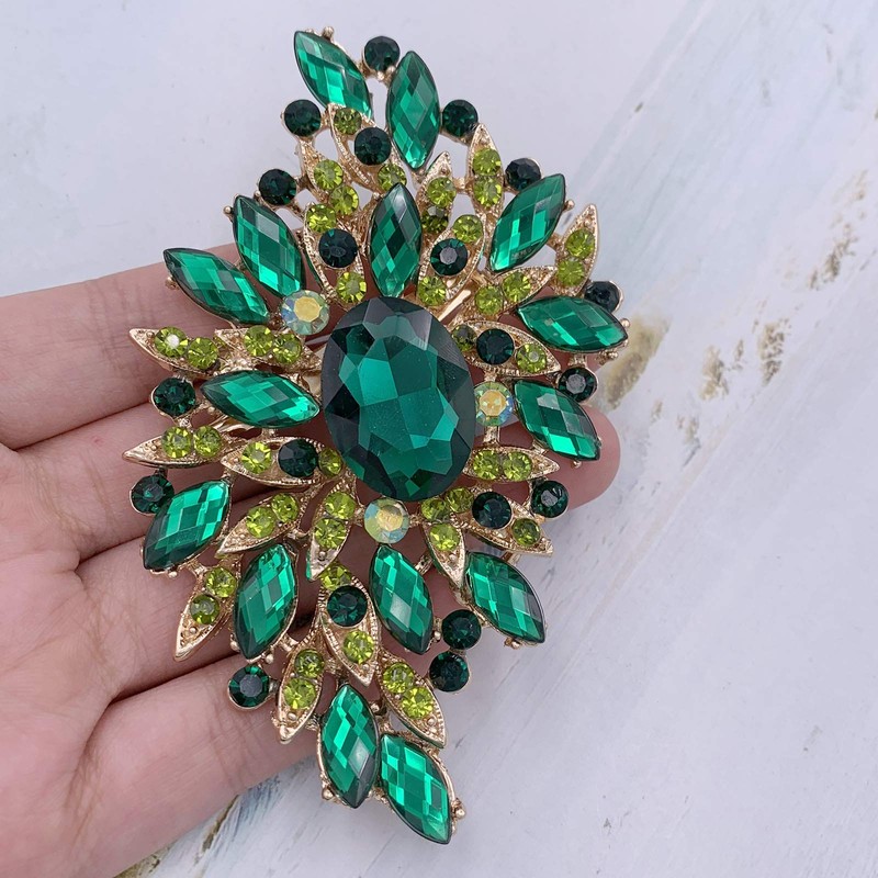 SELOVO Huge Big Large Leaf Brooches and Pins Scarf Accessory