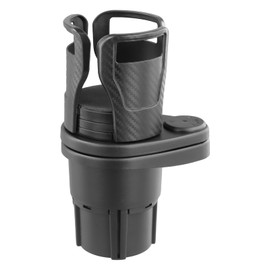 Car Drink Holder, Cup Holder Car with Adjustable Base, 2-in-1 Multifunctional Car Bottle Holder, 360° Rotatable Drinks Holder for Car