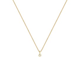 Elli Diamonds Women's Round Circle Necklace (0.03 ct.) in 925 Sterling Silver, 45 cm, Sterling Silver, Diamond