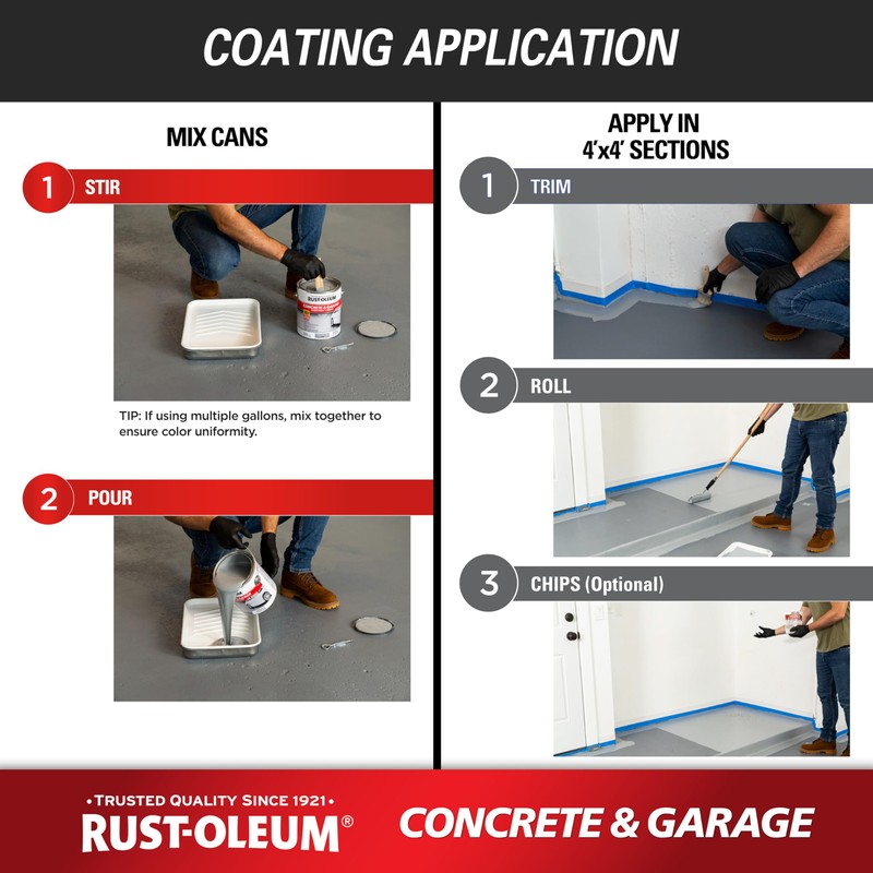 Rust-Oleum 225359 Concrete & Garage Floor Paint and Primer, Gallon,