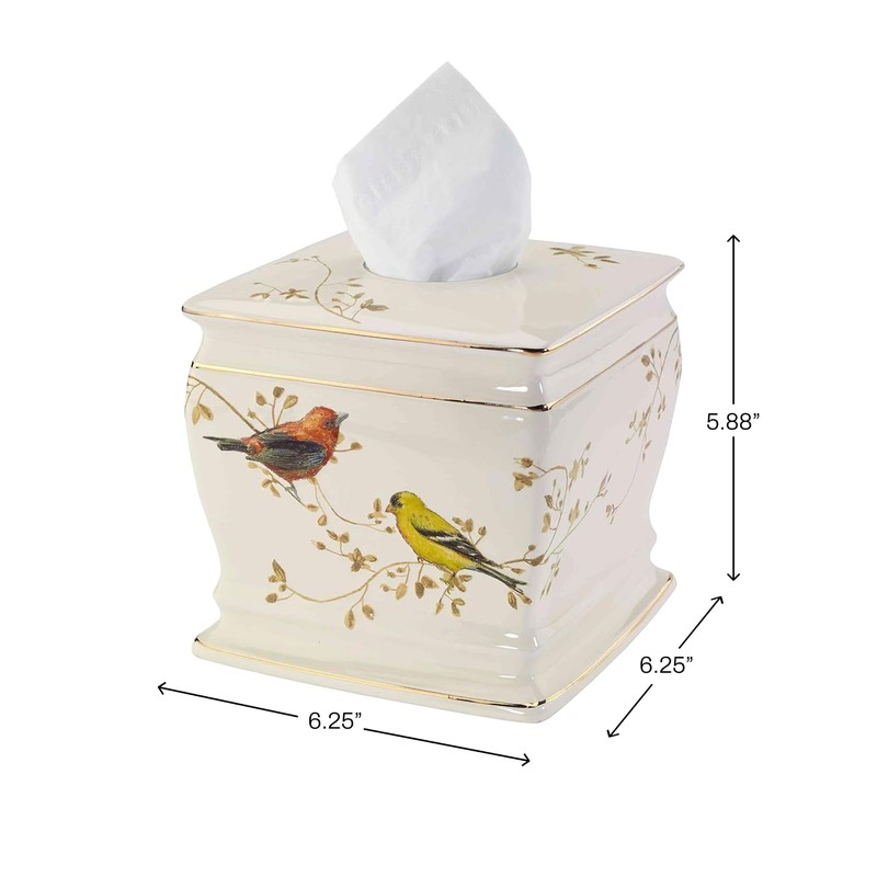 Avanti Linens - Tissue Box Cover, Decorative Countertop Accessories, Nature