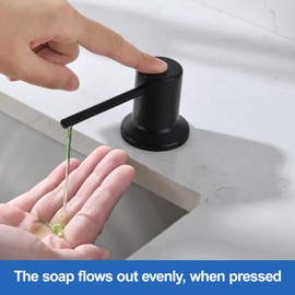 Soap Dispenser for Kitchen Sink, Matte Black Built in Soap Dispensers, Stainless Steel Sink Soap Dispenser or Lotion Dispenser Pump with 47" Extension Tube kit