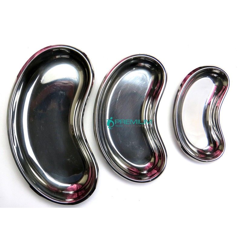 3 Pcs Kidney Tray Set 6"+8"+10" (Small+Medium+Large) Stainless Steel Premium