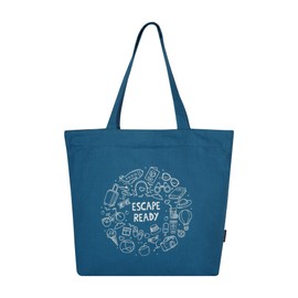 SKAPADORO Canvas Handbag with Large Zipper, 100% Cotton Inner Pocket, Unisex Printed Bag for Travel, College, Beach, Shopping, Easy to Wash, Trendy Everyday Shoulder Bag -, blue