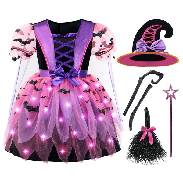 Spooktacular Creations Child Girl Illuminated Witch Costume