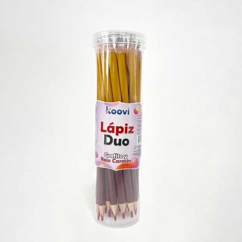 Koovi – Lápiz Duo, Bote C/24 PZ, lápiz con doble