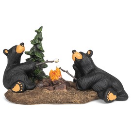 DEMDACO Bearfoots by Jeff Fleming Campfire Memories Black Bear 4.5 x 8 Hand-cast Resin Figurine Sculpture