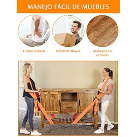 Mueve Muebles: Correas Ajustables para Muebles Móviles, Mover y Asegurar, Carga 800 Libras, Sistema de Elevación y Movimiento para Dos Personas