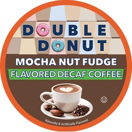 Double Donut Medium Roast Decaf Coffee Pods, Mocha Nut Fudge Flavored, for Keurig K-Cup Machines, 24 Single-Serve Capsules per Box