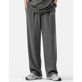 CARTBIKE Men's Cotton Sweatpants Loose Fit Straight Leg Sweat Pants for Men Open Bottom Baggy Sweatpants Lounge Yoga Pants with Pockets(2Y001 Grey-34)