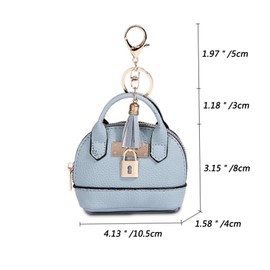 QeenRTUU Mini Tote Bag Keychain Coin Purse Pu Leather Key Chain Small Change Purse for Women Keychain Pouch Mini Makeup Bag Cute Zipper Coin Purse Small Wallets (Green)