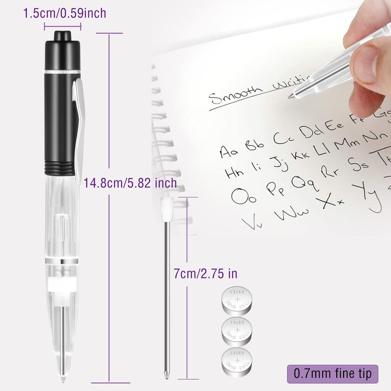 GS GLOWSEEN LED Pen With Light (2cts/Pack), Light Up Pens