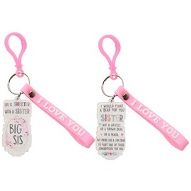 Big Sister Mothers Day Gifts for Girls Life Is Sweeter With A Sister Keychains for Women Girls Sister Birthday Graduation Gifts from Sister I Love You Keychain