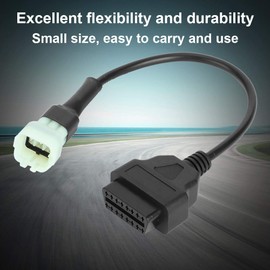 OBD2 Adapter Cable, Motorcycle Diagnostic Adapter Cable ABS 6 Pin to 16 Pin Adapter Cable Engine Fault Diagnosis and Detector Fits for Motorcycles