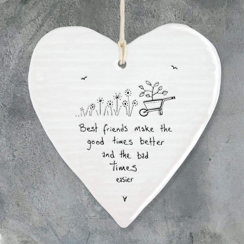 East of India Hanging Heart Gift Best Friends Make Good