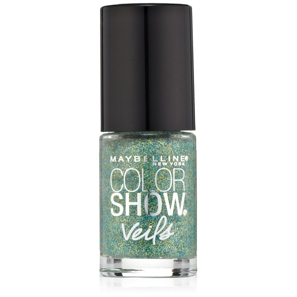 Maybelline New York Color Show Veils Nail Lacquer Top Coat, Teal Beam, 0.23 Fluid Ounce