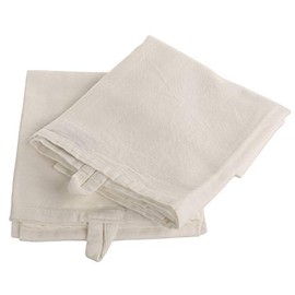 MACOSA SA01958 Tea Towels Set of 2 100% Cotton Linen Look White 70 x 50 cm Design Kitchen Towels Washable Tumble Dry Towel