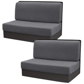 Gollense RV Dinette Cushion Covers, Stretch Camper Dinette Cushion Covers, Sectional Replacement RV Seat Covers for Travel Trailer Couch - Includes 2 Backrest Cover & 2 Bench Cover (Dark Grey)