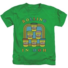 Play Doh Rolling in Doh Unisex Youth Juvenile T-Shirt for Girls and Boys, Medium (5/6) Kelly Green
