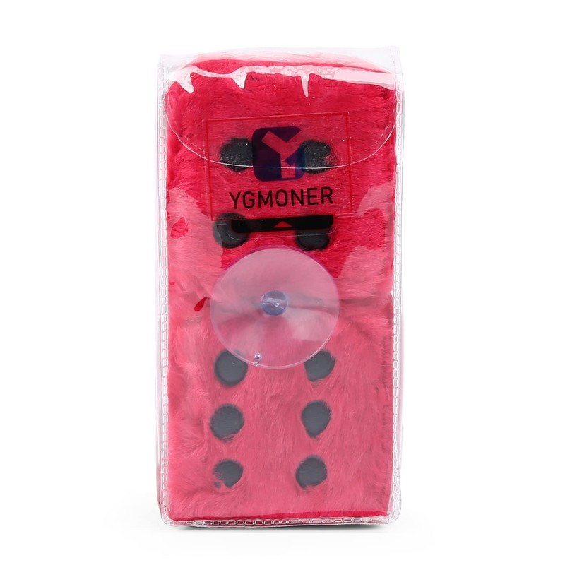 YGMONER Couple 2.75” Fuzzy Dice with Leather Dots Retro Car