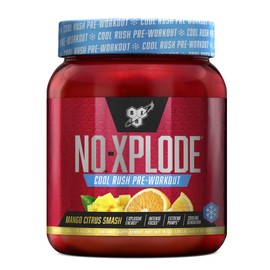 BSN N.O.-XPLODE Cool Rush Pre Workout Powder, Preworkout Energy Supplement for Men and Women with Creatine and Beta-Alanine, New Flavor: Mango Citrus Smash, 30 Servings