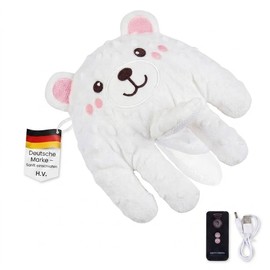 H.V. 3-in-1 White Bear, Comfortable Product with Soft Tapping Movement, Remote Control & Removable Cover, Breathable & Soft