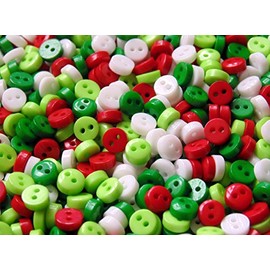 50 x 6mm Mini Buttons (Christmas Mix)