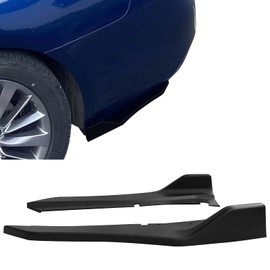 IKON MOTORSPORTS, Rear Apron Compatible with 2018-2024 Infiniti Q50, Matte Black PP Rear Bumper Lip Splitter Diffuser Canards Pair, 2015 2016 2017 2018 2019 2020 2021